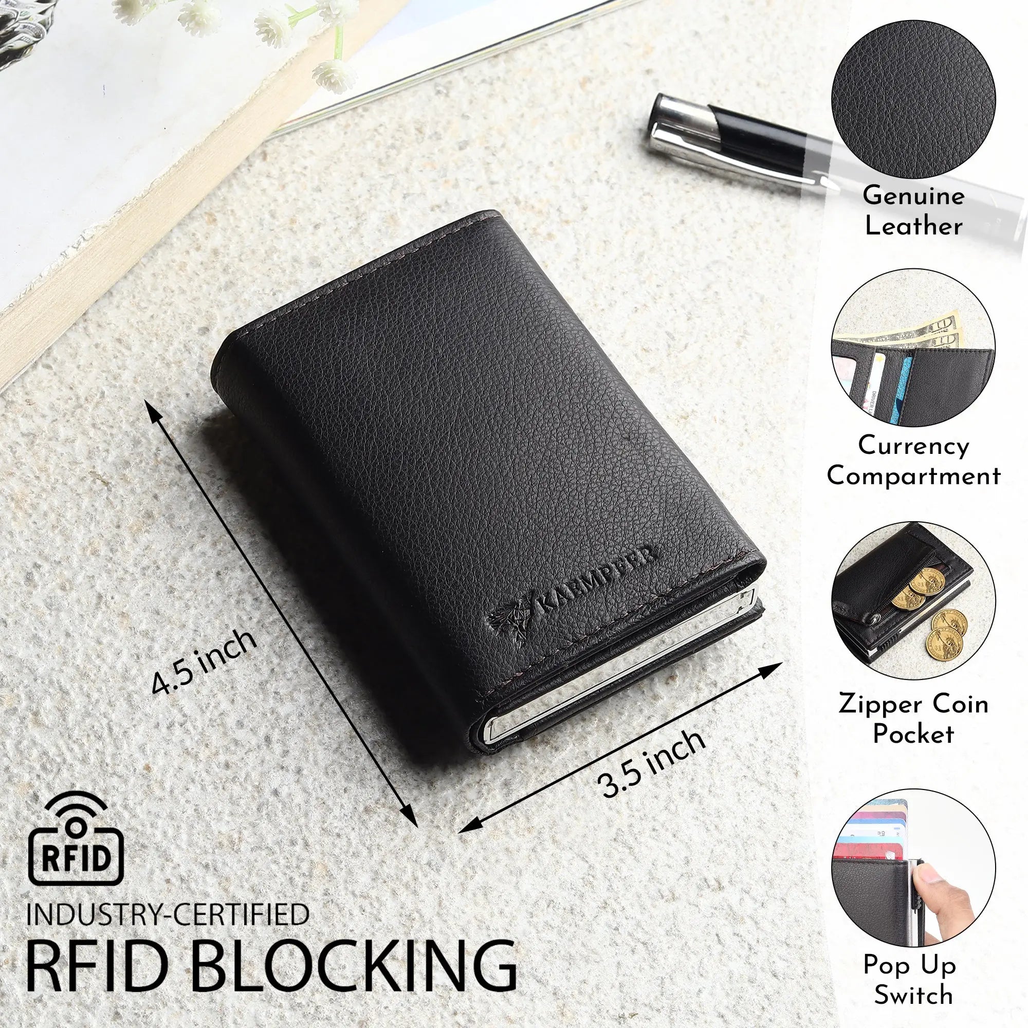 RFID Pop-up Metal Case Wallet