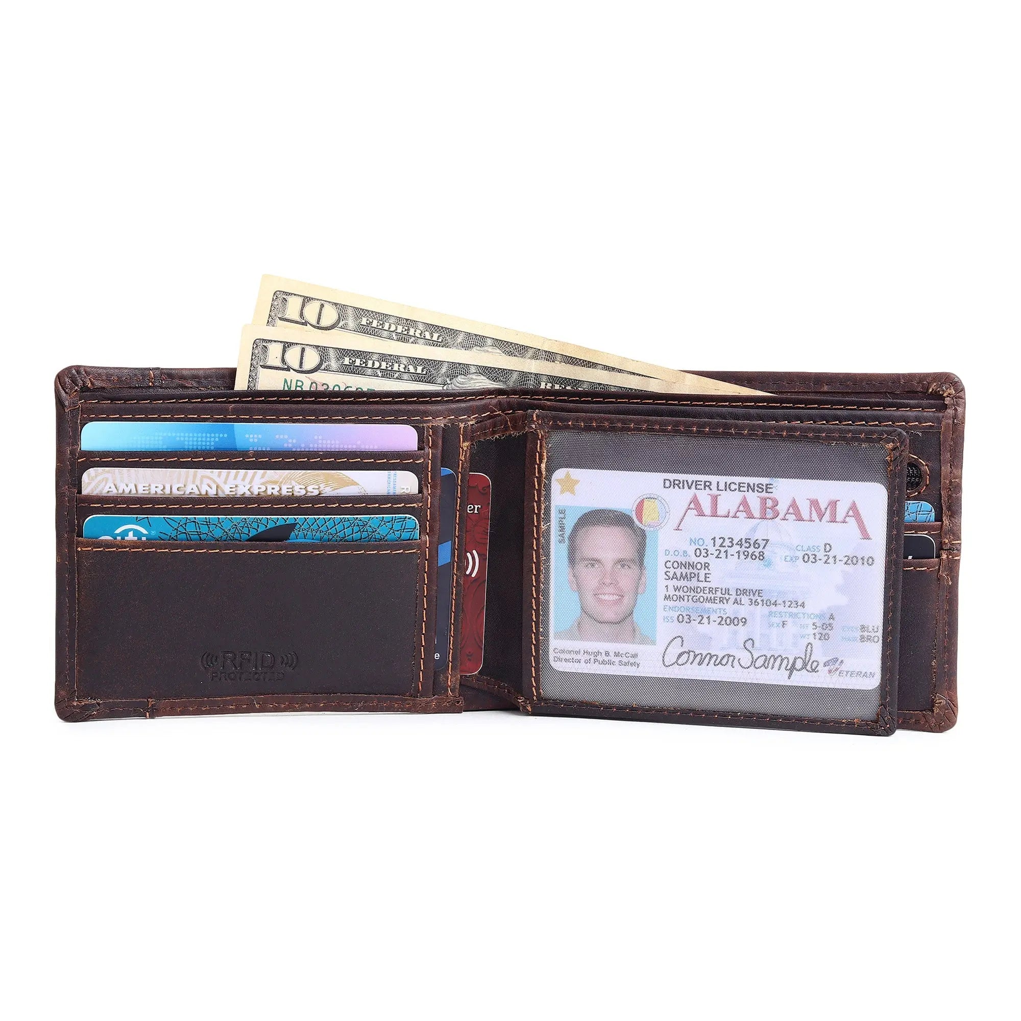 RFID Wallet 8 Card Slots-Coffee Brown