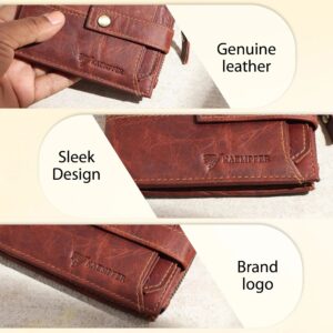 Genuine Leather Wallet 9 Card Slots – Brown My Store