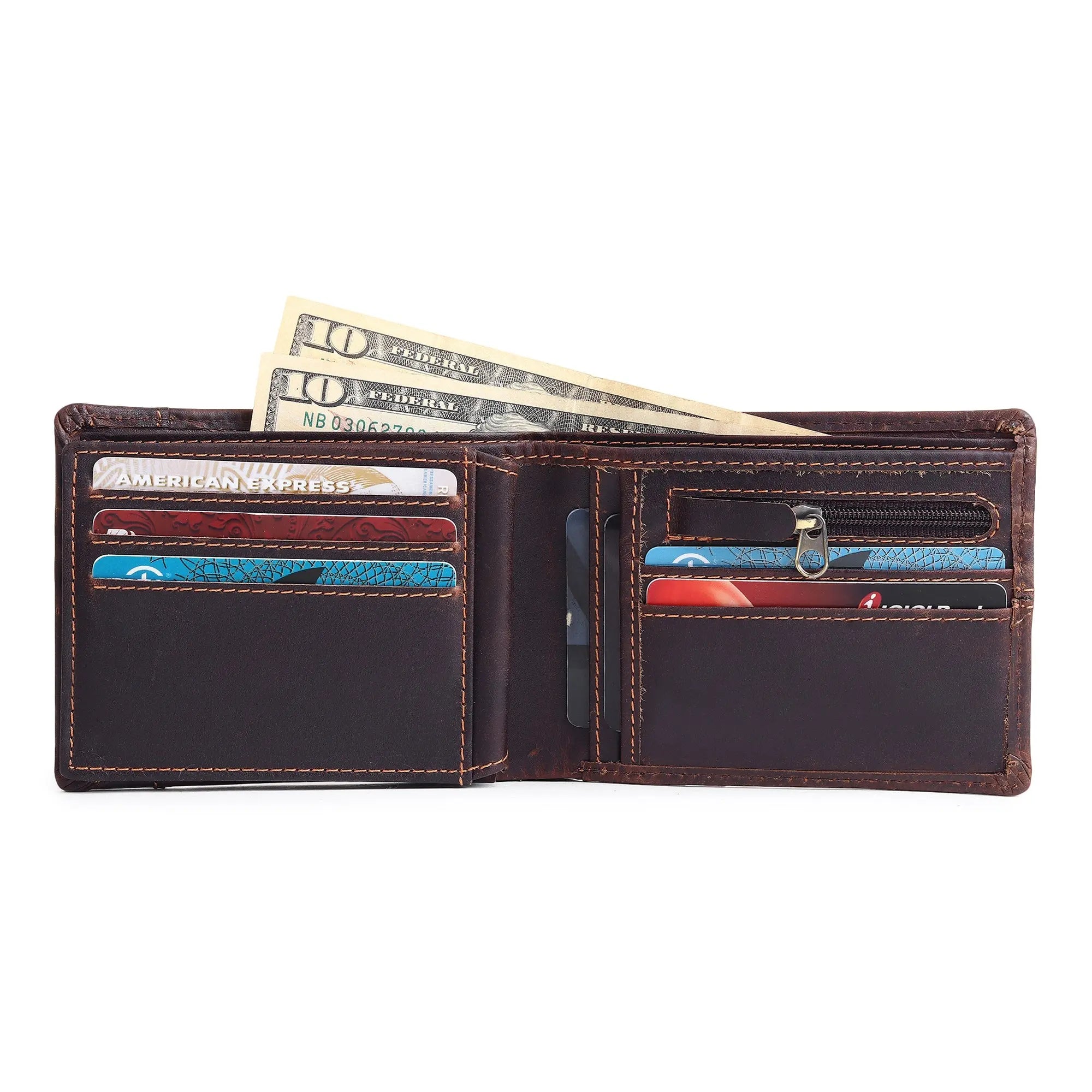 RFID Wallet 8 Card Slots-Coffee Brown